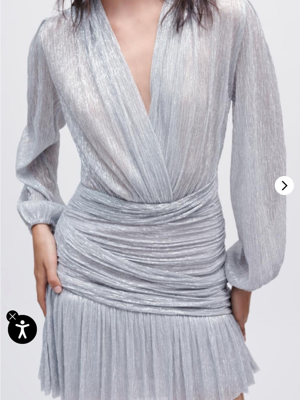 Maje Draped lurex dress US S/ FR 36